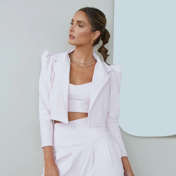 Port de bras Shay Crop Blazer Chantilly - Picture 4 of 5